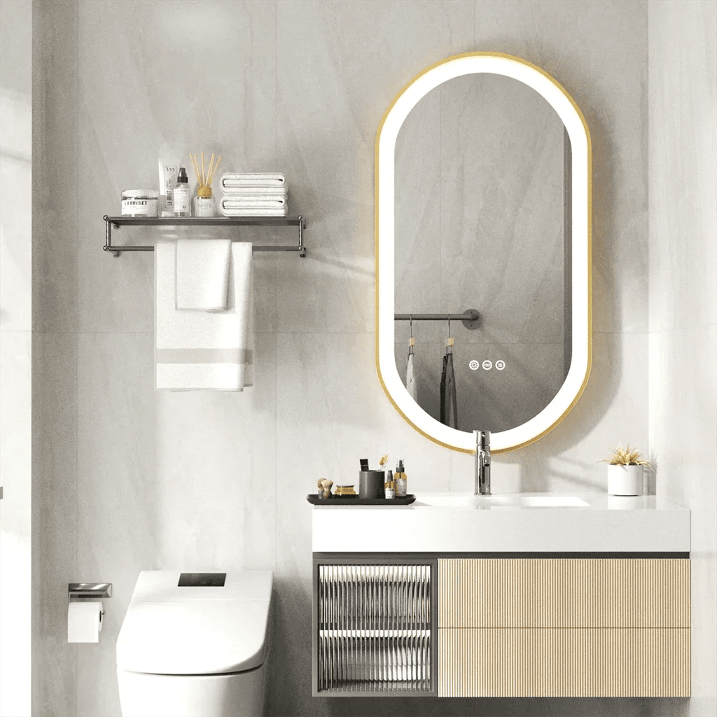Elegant Oval LED Bathroom Mirror - Hizoni