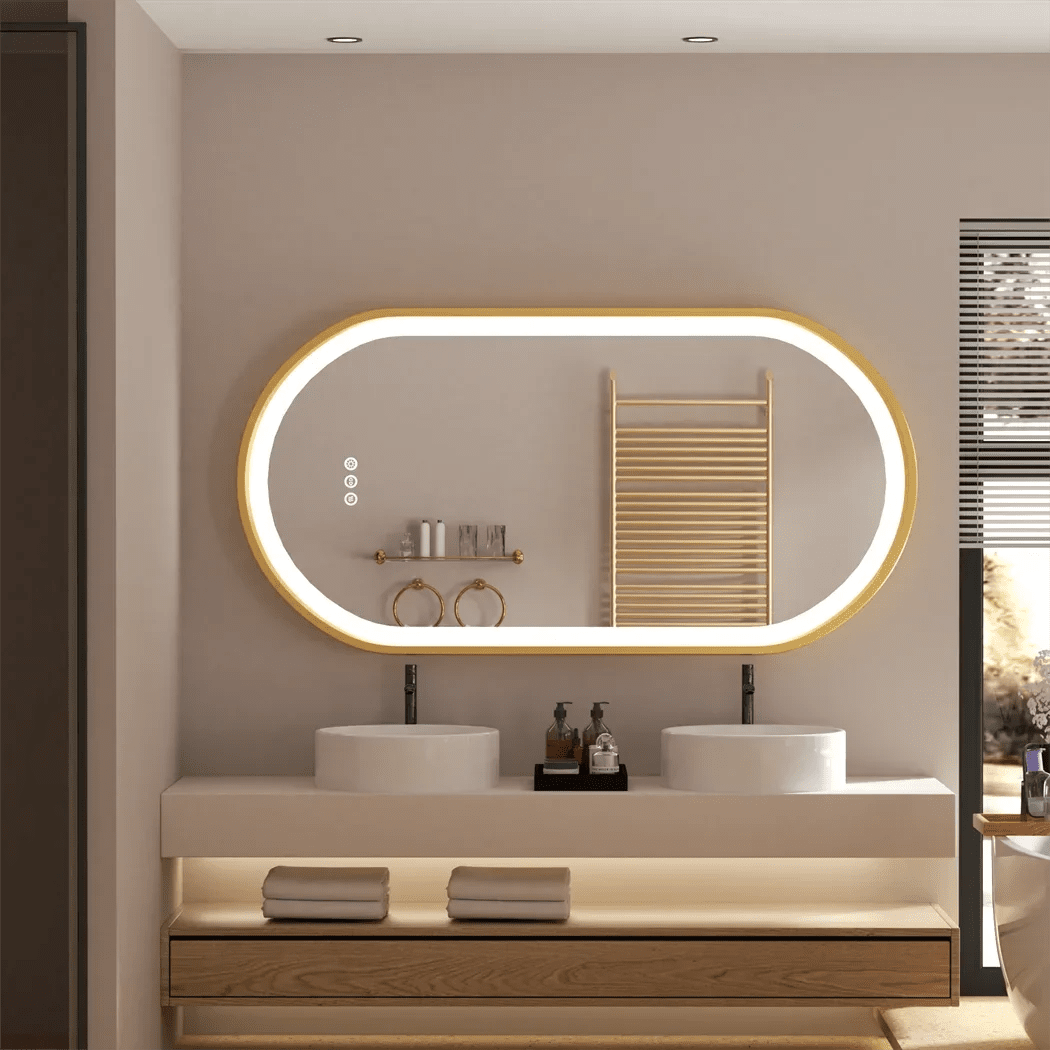 Elegant Oval LED Bathroom Mirror - Hizoni