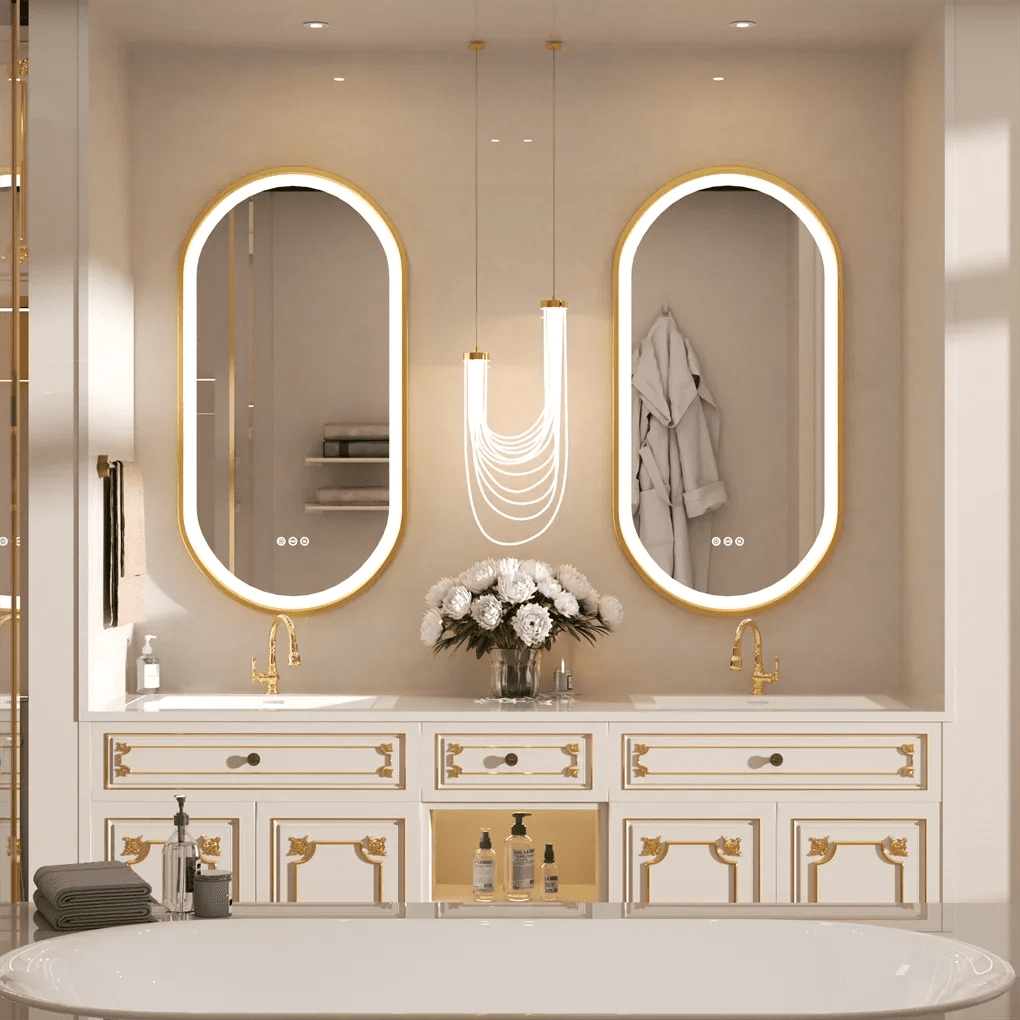 Elegant Oval LED Bathroom Mirror - Hizoni