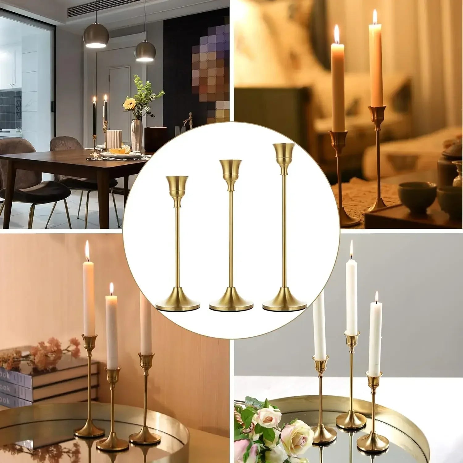 Elegant Vintage Candle Holders Set - Hizoni