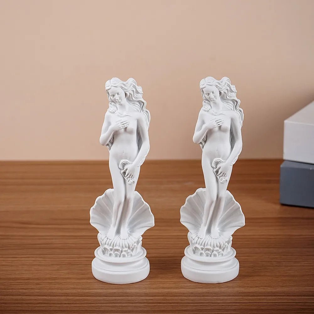 Greek Goddess Aphrodite Statue – Venus de Milo Style White Resin Art - Hizoni