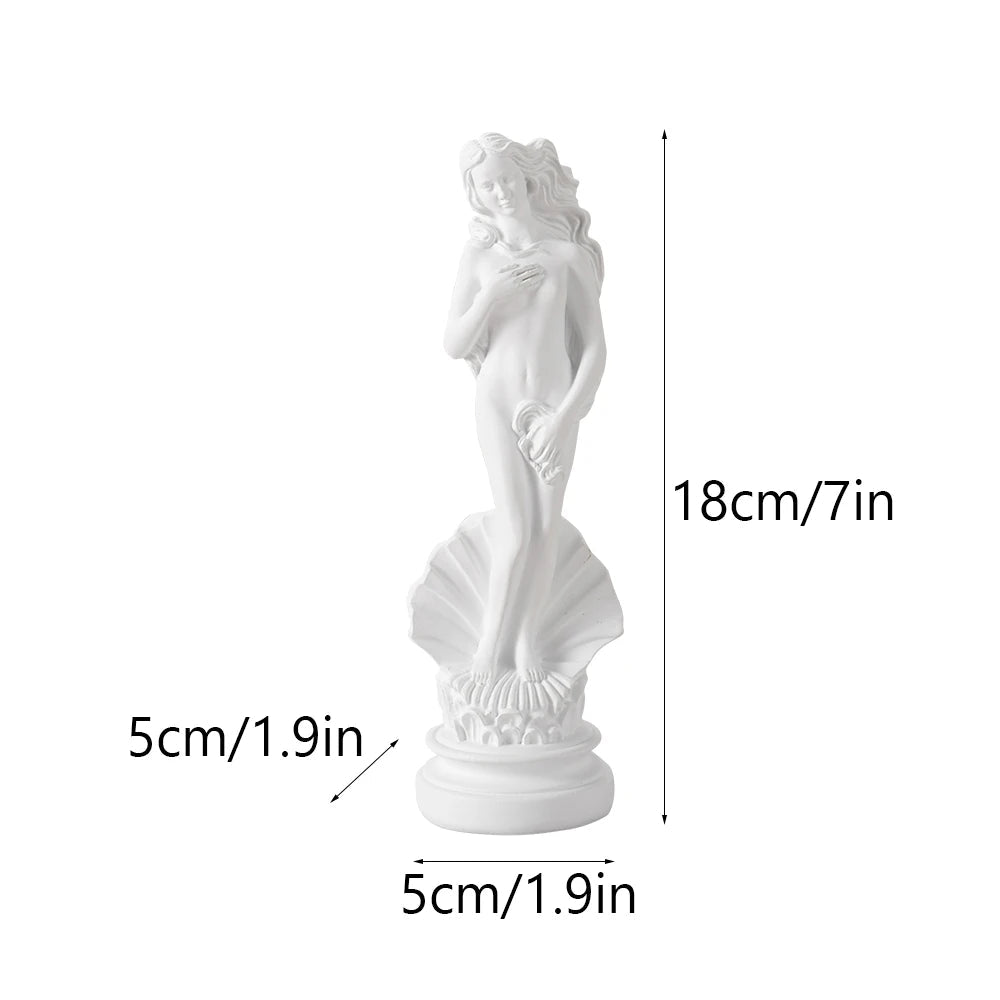 Greek Goddess Aphrodite Statue – Venus de Milo Style White Resin Art - Hizoni