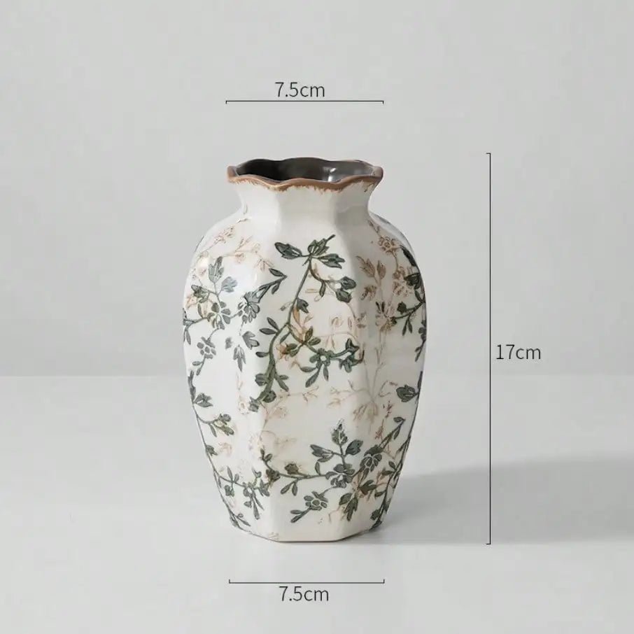 Handmade Ribbed Ceramic Vase – Elegant Flower Display for Living Rooms - Hizoni