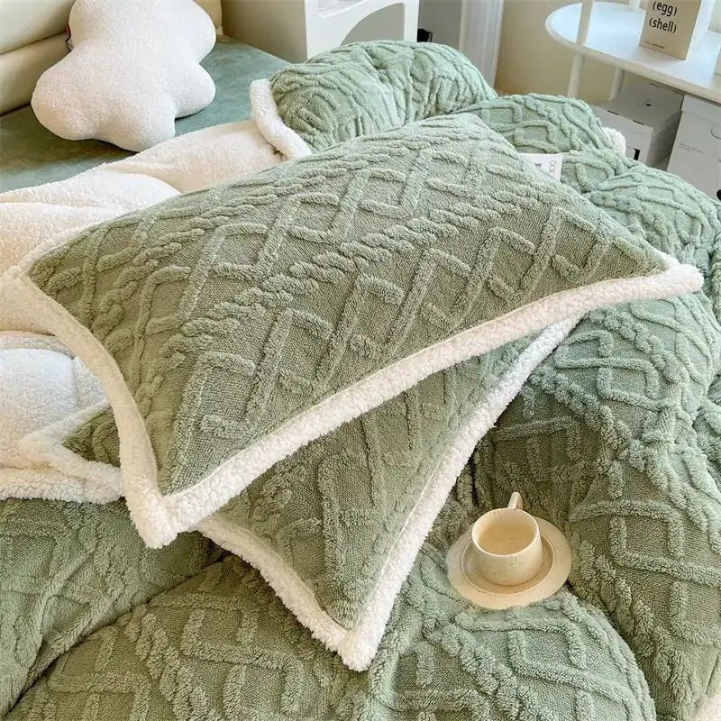 Luxury 2Pcs Winter Fleece Pillowcases – Soft Velvet & Sherpa Bedding - Hizoni