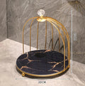 Luxury Birdcage Cosmetic Organiser – Nordic Gold Makeup & Perfume Rack - Hizoni
