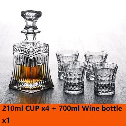 Luxury Crystal Whiskey Decanter & Glassware Set – Elegant Home Bar Decor - Hizoni