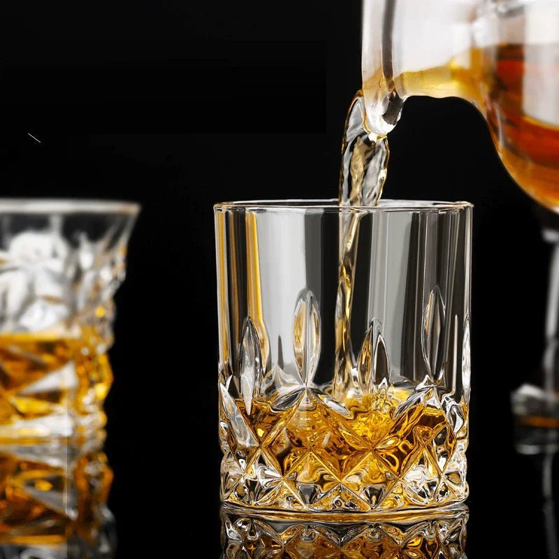 Luxury Crystal Whiskey Glasses – Vintage Old Fashioned Rocks Tumblers - Hizoni