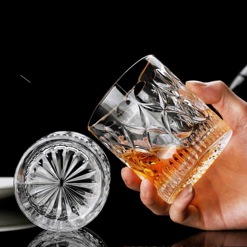 Luxury Crystal Whiskey Glasses – Vintage Old Fashioned Rocks Tumblers - Hizoni