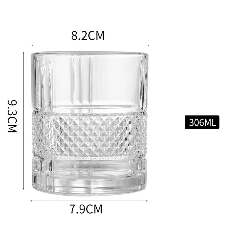 Luxury Gold Rim Whiskey Glass – Elegant Crystal Geometric Rocks Glass - Hizoni