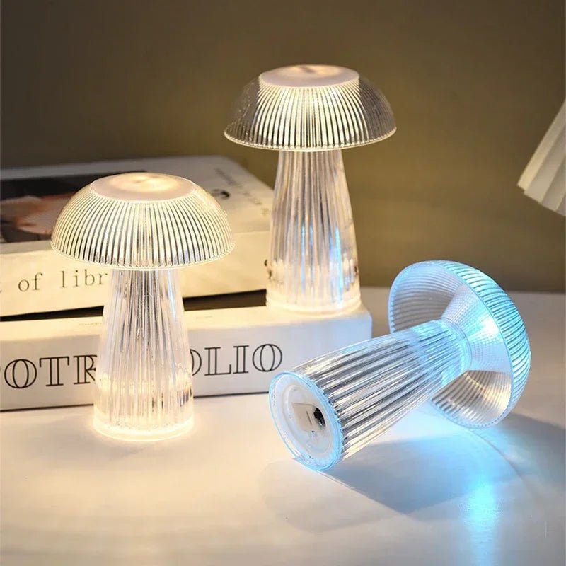 Mini Jellyfish Mushroom Night Light – Portable LED Bedside Mood Lamp - Hizoni