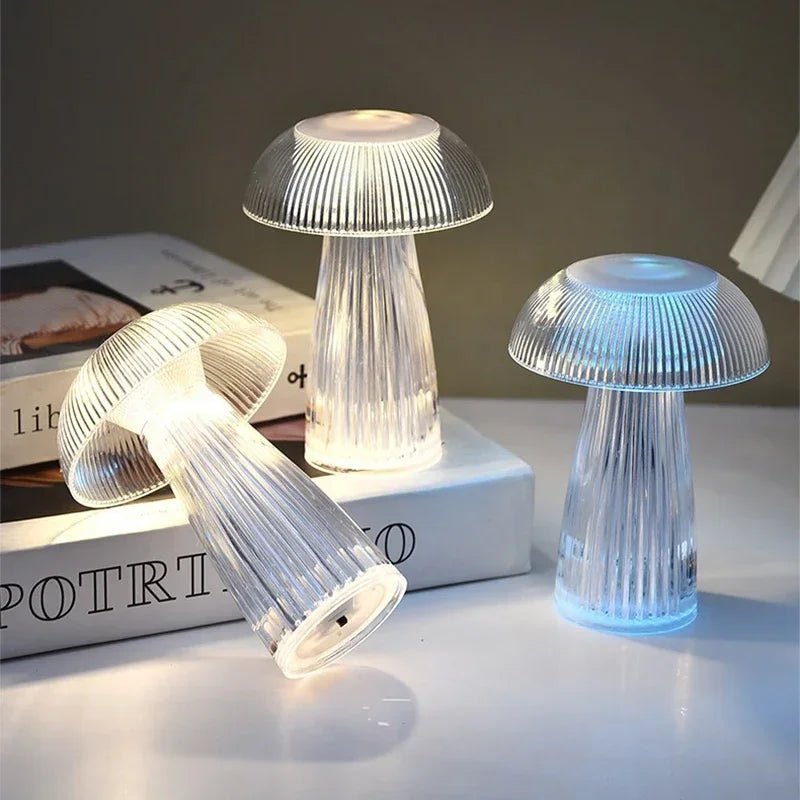 Mini Jellyfish Mushroom Night Light – Portable LED Bedside Mood Lamp - Hizoni