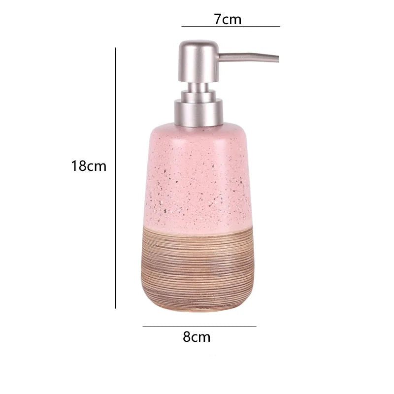 Modern Fluted Ceramic Bathroom Set Pink – Minimalist, Chic & Functional - Hizoni