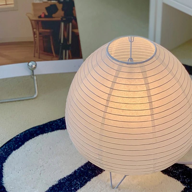 Nordic Wabi - Sabi Paper Table Lamp – Zen Rice Paper Bedside Light - Hizoni