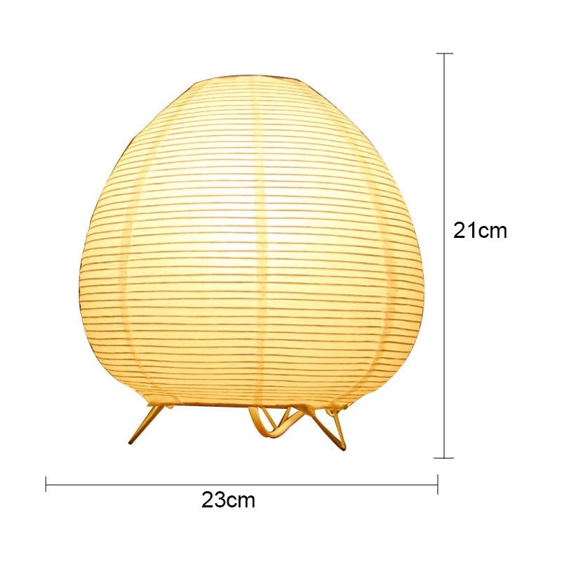 Nordic Wabi - Sabi Paper Table Lamp – Zen Rice Paper Bedside Light - Hizoni