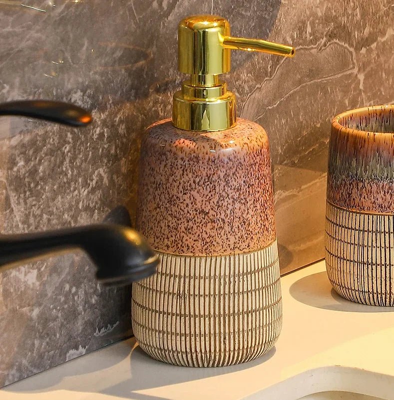 Retro Ceramic Bathroom Set – Elegant, Artistic & Functional - Hizoni