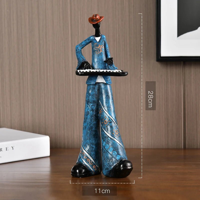 Retro Jazz Band Figurine Collection – Creative Musical Instrument Statue - Hizoni