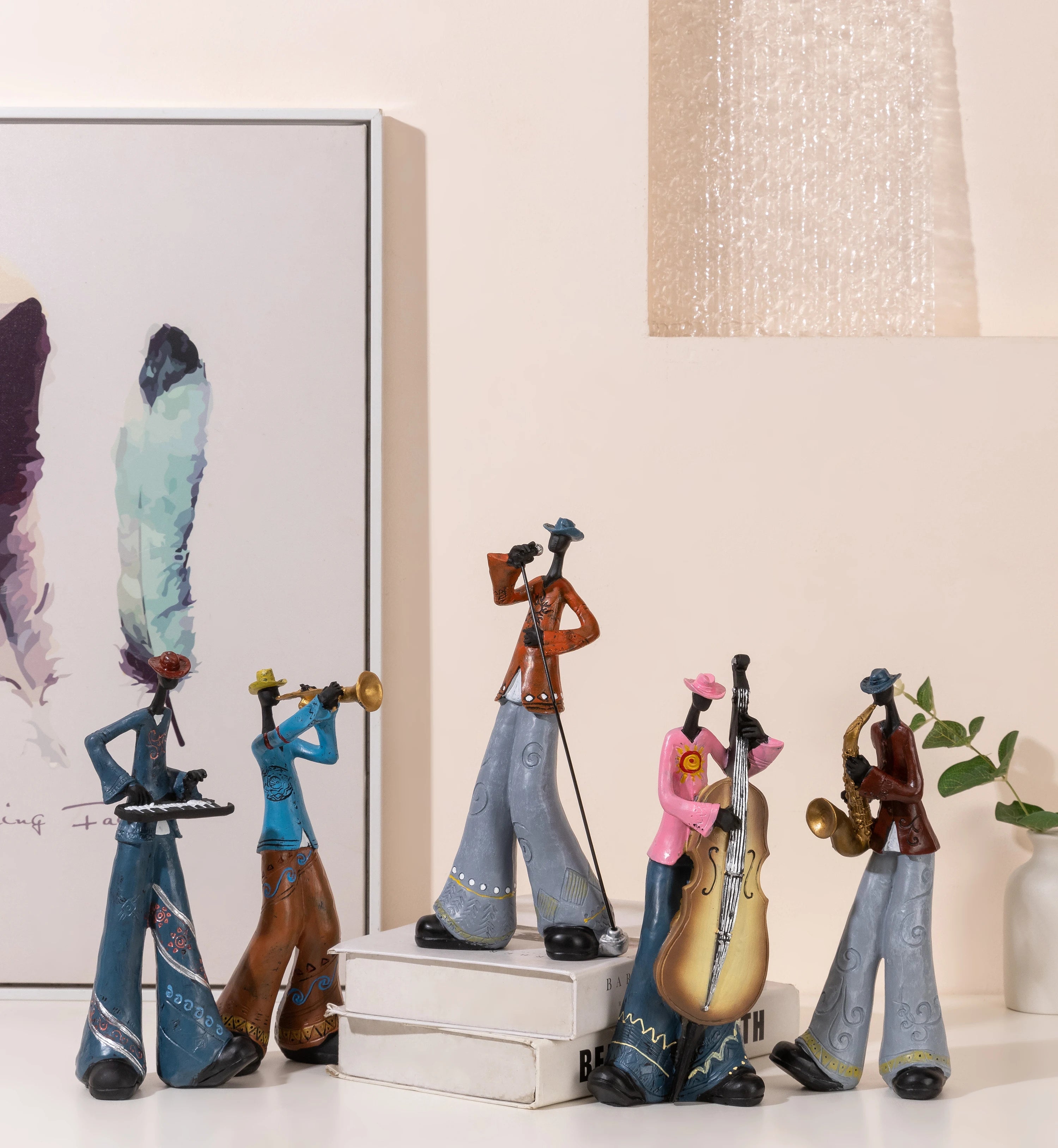 Retro Jazz Band Figurine Collection – Creative Musical Instrument Statue - Hizoni