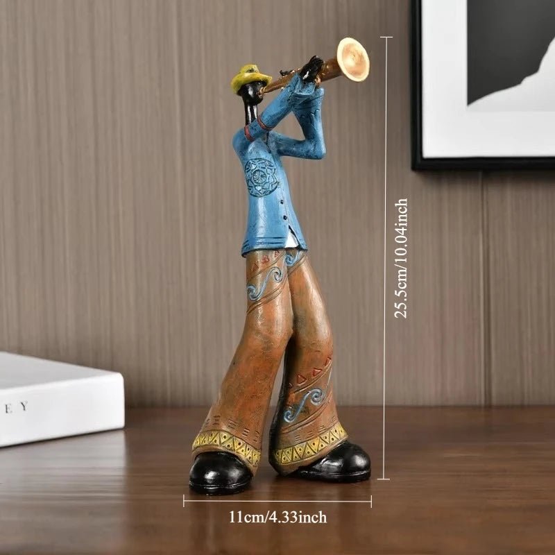 Retro Jazz Band Figurine Collection – Creative Musical Instrument Statue - Hizoni