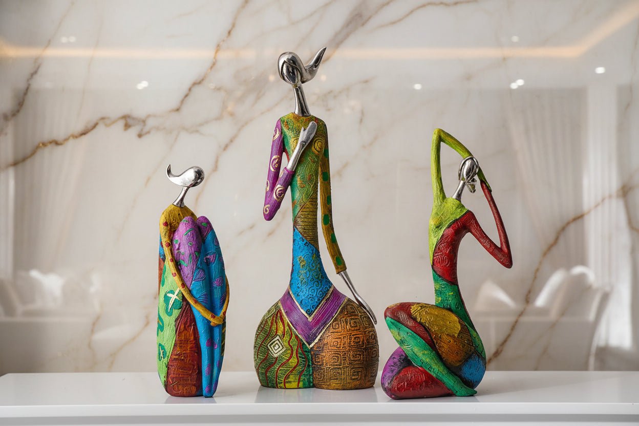 Vibrant Soul Collection Luxury Abstract Female Sculptures (Individual or Set of 3) - Hizoni