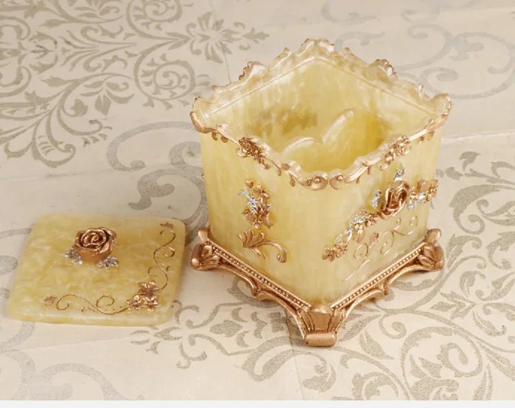 Vintage Rose Floral Storage Box – Decorative Ornate Organiser - Hizoni