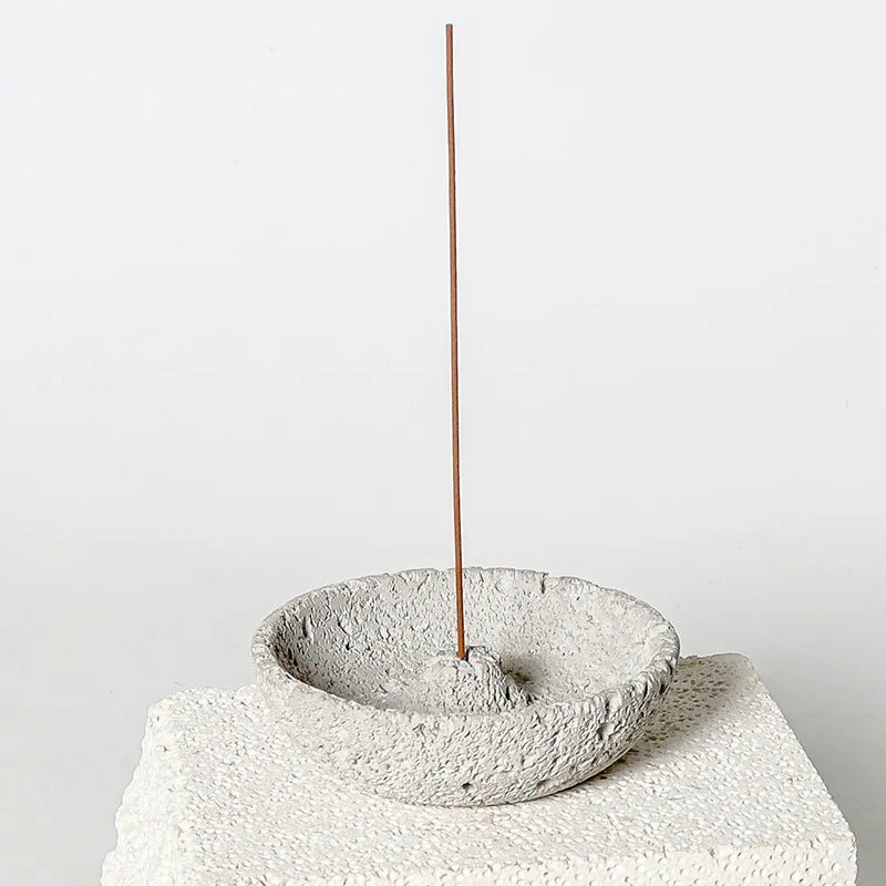 Wabi Sabi Stone Texture Incense Burner – Minimalist Zen Incense Holder - Hizoni