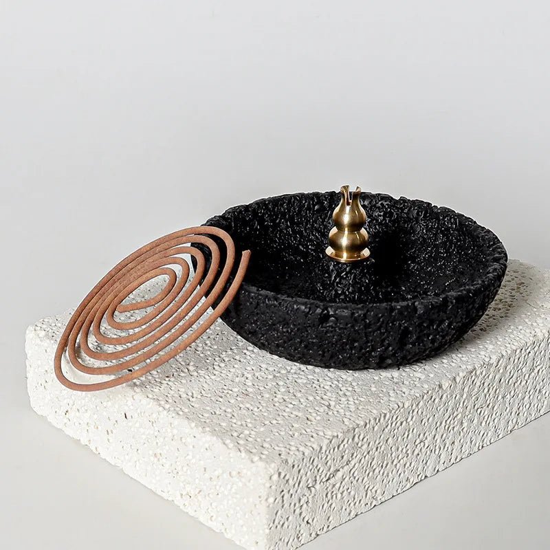 Wabi Sabi Stone Texture Incense Burner – Minimalist Zen Incense Holder - Hizoni