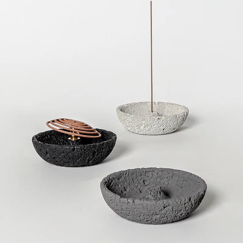 Wabi Sabi Stone Texture Incense Burner – Minimalist Zen Incense Holder - Hizoni