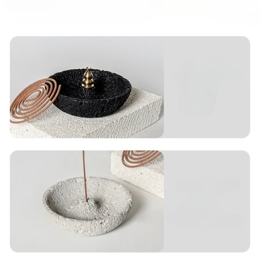 Wabi Sabi Stone Texture Incense Burner – Minimalist Zen Incense Holder - Hizoni